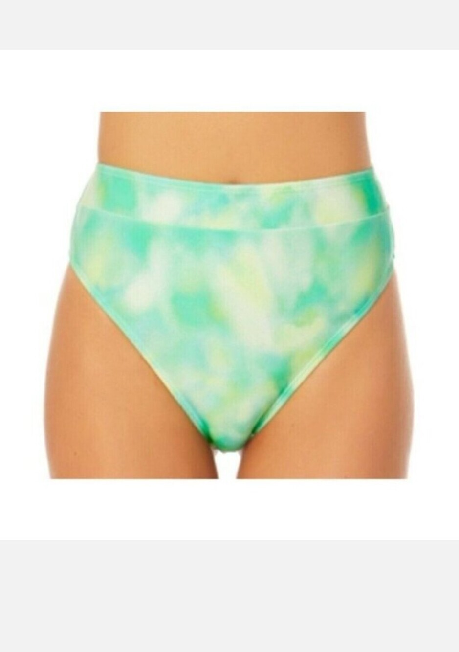 Calufornia Sunshine High-Waist Tie-Dye Bikini Bottoms in Seafoam Green